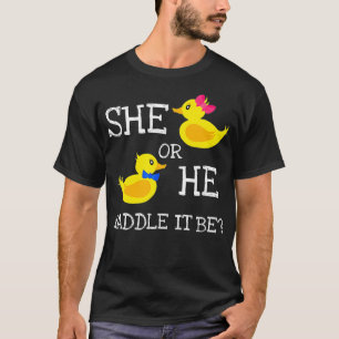 Camiseta Ella o él argumentan que es fiesta revelador de s
