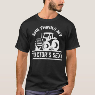Camiseta Ella Piensa En Mi Tractores Sexy Gracioso Regalo D