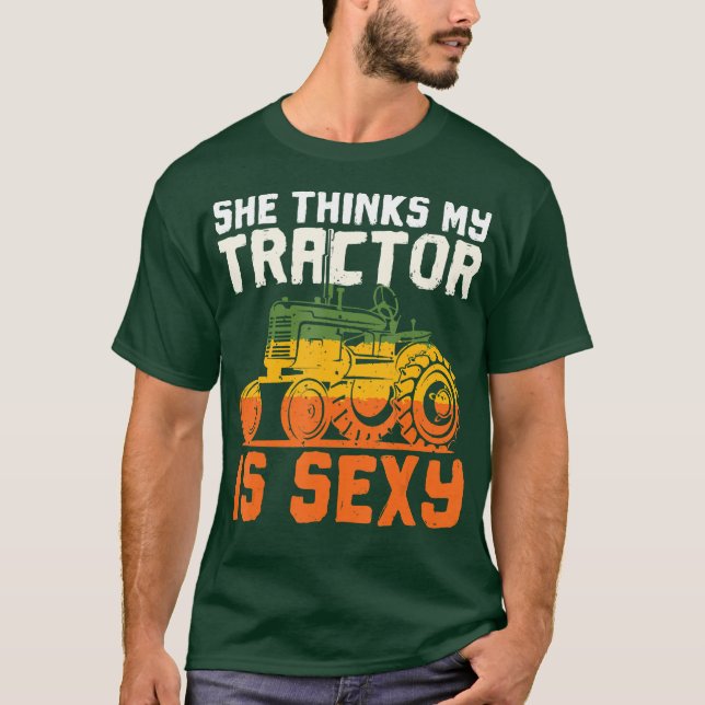Camiseta Ella Piensa Que Mi Tractor Es Sey (Anverso)