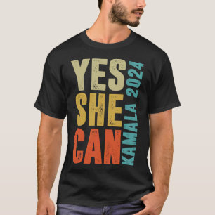 Camiseta Ella Puede Kamala 2024 Colores Retro