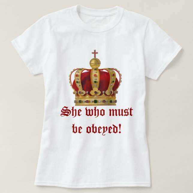 Camiseta Ella que debe ser obedecida (Diseño del anverso)