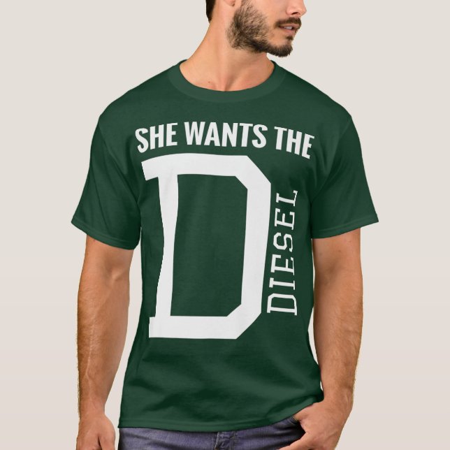 Camiseta Ella Quiere El Carbón De Camión Diesel Diplomático (Anverso)