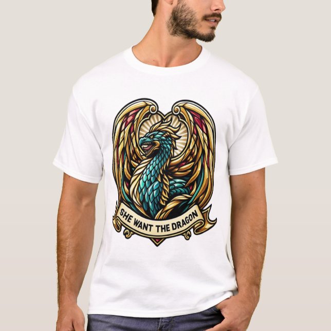 Camiseta Ella quiere el diseño de cristal de dragón (Anverso)
