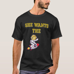 Camiseta Ella Quiere La Dogecoína Divertida De La Luna Meme