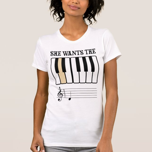 Camiseta Ella quiere la música del piano de D (Anverso)