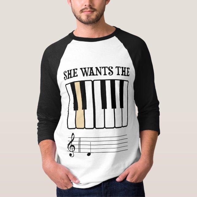 Camiseta Ella quiere la música del piano de D (Anverso)