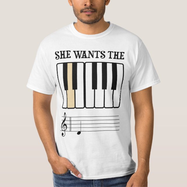 Camiseta Ella quiere la música del piano de D (Anverso)