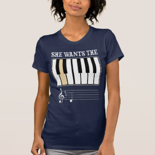 Camiseta Ella quiere la música del piano de D