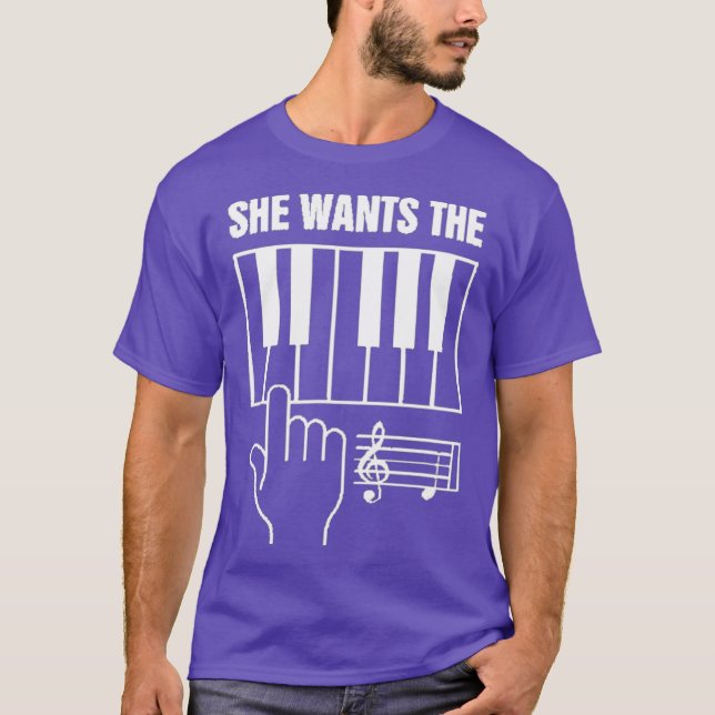 Camiseta Ella quiere la nota de piano de la D (Anverso)