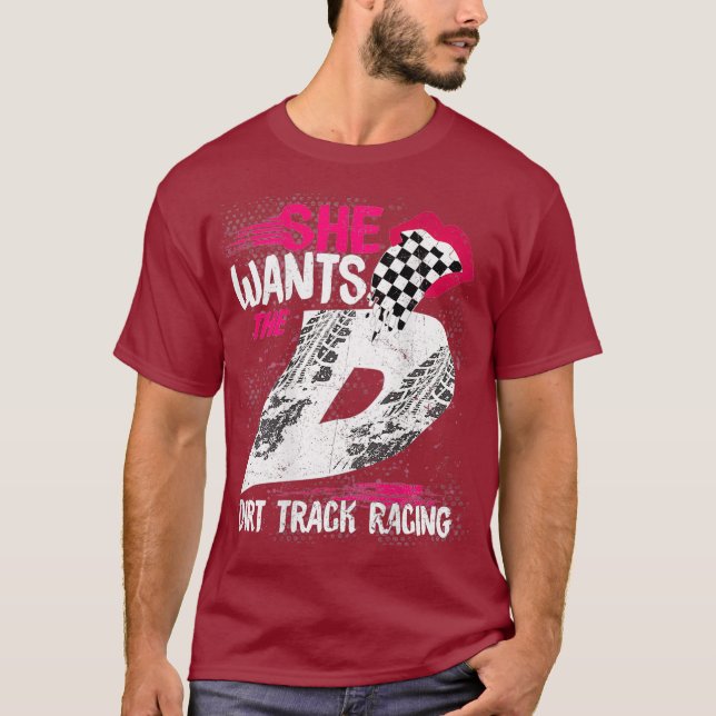 Camiseta Ella Quiere Que El Chica De Carreras D Dirt Track (Anverso)