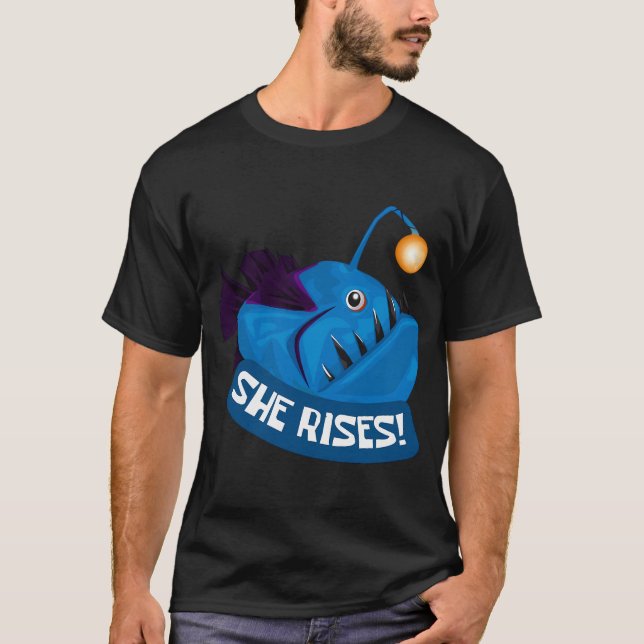Camiseta Ella se levanta Pez Linterna (Anverso)