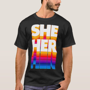 Camiseta EllaHer Pronoun Retro Faded Design