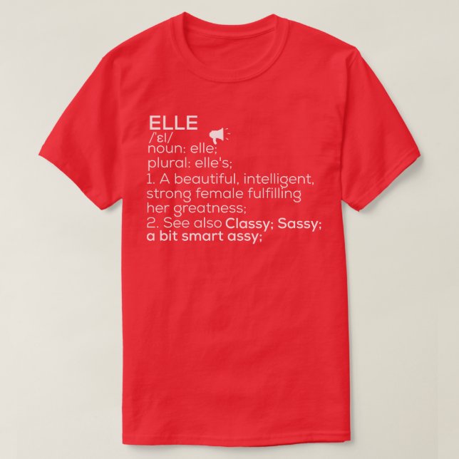 Camiseta Elle Name Elle Definition Elle nombre femenino Ell (Diseño del anverso)