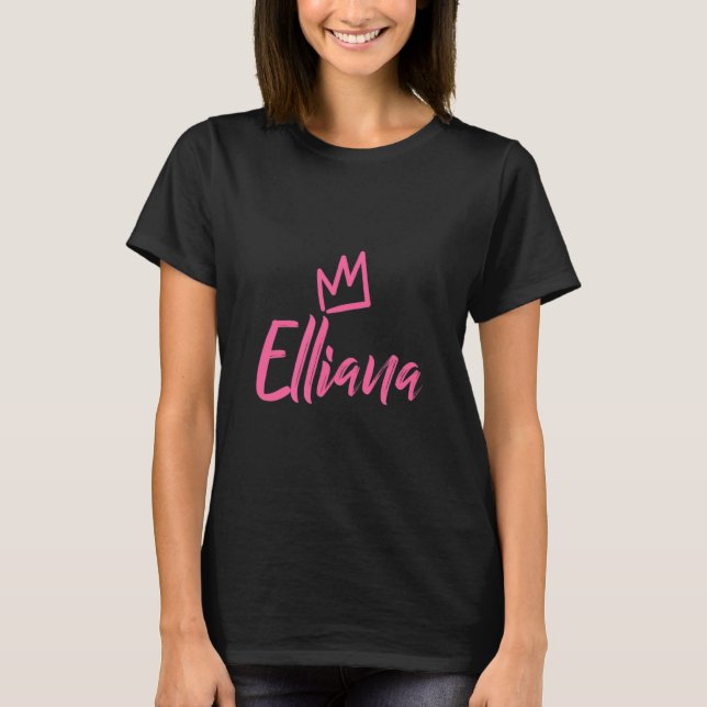 Camiseta Elliana La Reina Corona Rosa Para Las Mujeres Llam (Anverso)