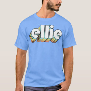 Camiseta Ellie Retro Estilo de tipografía arcoiris con un e