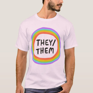 Camiseta ELLOS/ELLOS Pronuncian el Círculo Arcoiris colorid