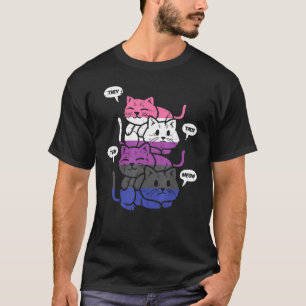 Camiseta Ellos Les Cuentan A Los Gatos De Meow Pronouns Lgb