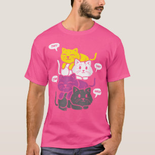 Camiseta Ellos Les Cuentan Gatos Miau Pronouns Lgbtq Non-Bi