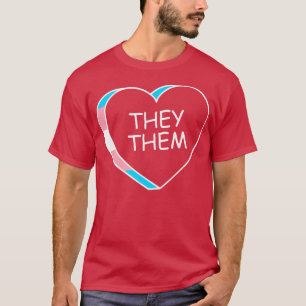 Camiseta Ellos no son Pronouns no binarios Género Corazón d