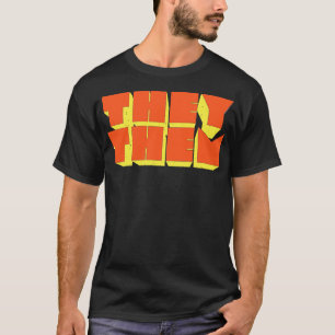 Camiseta Ellos Pronouns Diseño Retro 2