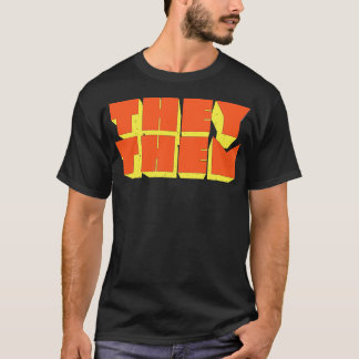 Camiseta Ellos Pronouns Diseño Retro 2