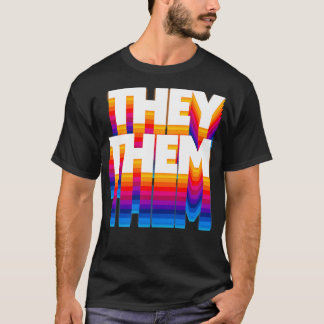 Camiseta Ellos Pronouns Diseño Retro 4