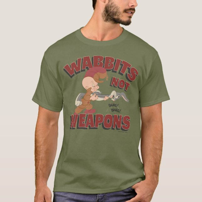 Camiseta ELMER FUDD™ & BUGS BUNNY™ "Wabbits Not Weapons" (Anverso)