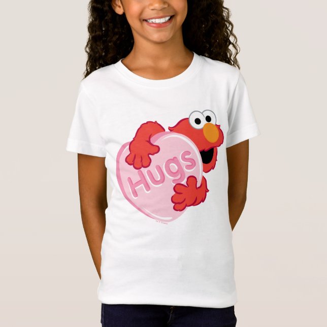Camiseta Elmo "Abrazos" Corazón de Caramelo de San Valentín (Anverso)