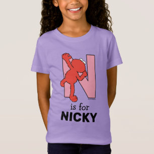 Camiseta Elmo Alfabeto   N Rosa