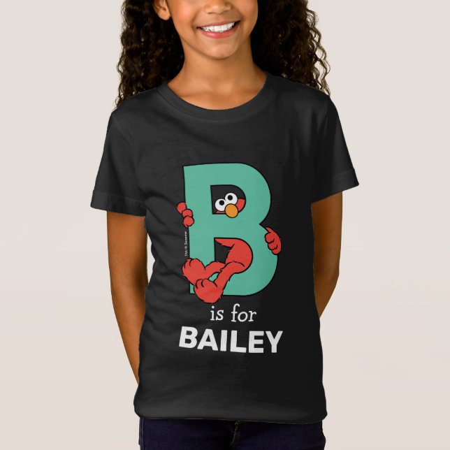 Camiseta Elmo Alphabet | B VERDE AZULADAS (Anverso)
