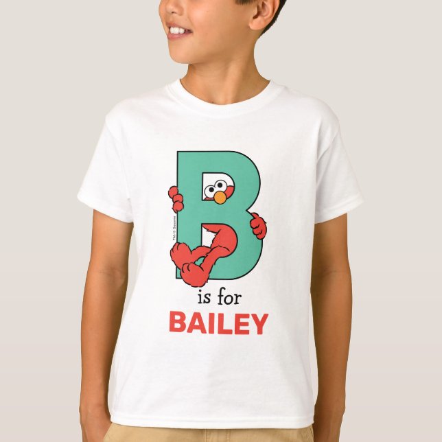 Camiseta Elmo Alphabet | B VERDE AZULADAS (Anverso)