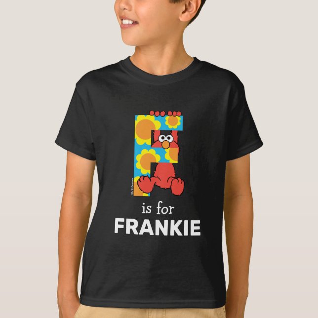 Camiseta Elmo Alphabet | F Flores (Anverso)