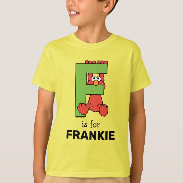 Camiseta Elmo Alphabet | F Green (Anverso)