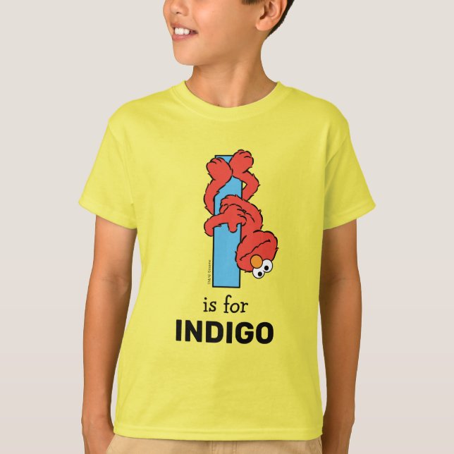 Camiseta Elmo Alphabet | I Azul (Anverso)