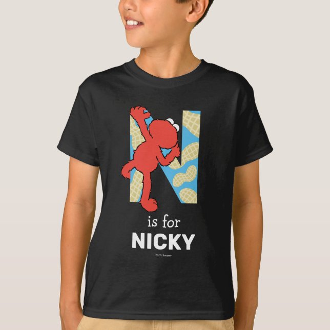 Camiseta Elmo Alphabet | N Nueces (Anverso)