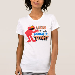 Camiseta Elmo   Apretar fuerte a este monstruo