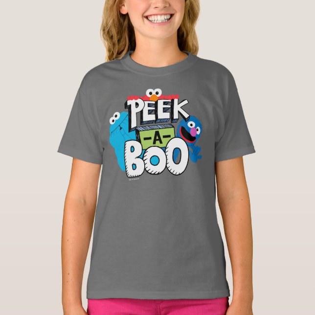 Camiseta Elmo, Cookie y Grover | Peek-a-Boo (Anverso)