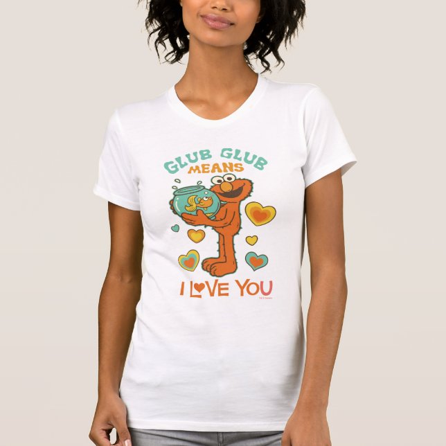 Camiseta Elmo Holding a su Mascota Goldfish (Anverso)