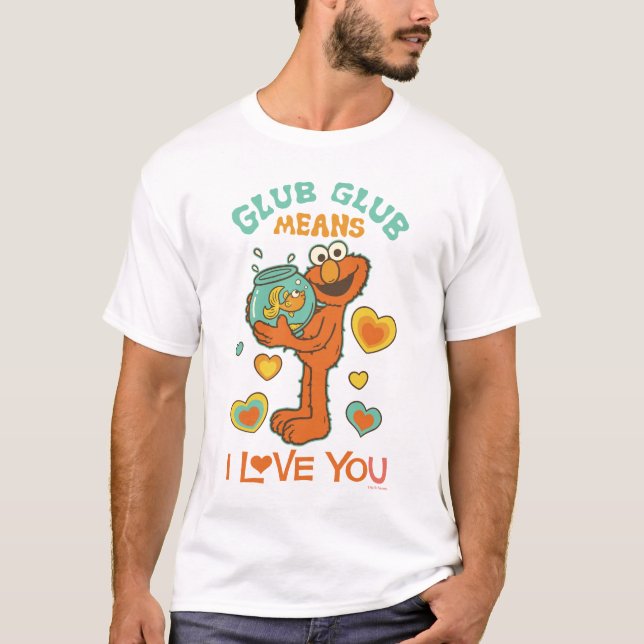 Camiseta Elmo Holding a su Mascota Goldfish (Anverso)