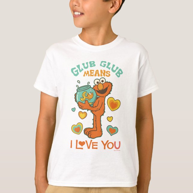 Camiseta Elmo Holding a su Mascota Goldfish (Anverso)