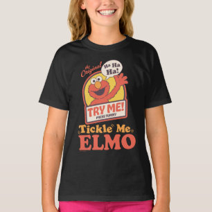 Camiseta Elmo Retro Gráfico Agitando Me Hace Cosquillas