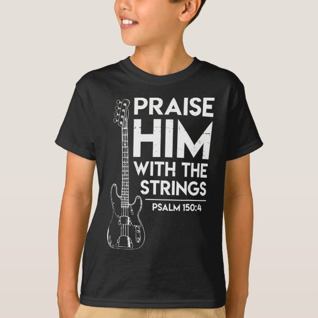Camiseta Elogio - Culto cristiano - Toque de guitarra en el (Anverso)