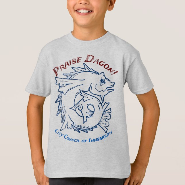Camiseta Elogio Dagon Innsmouth Lovecraft Fish Horror (Anverso)