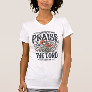 Camiseta Elogio Floral Cristiano al Señor Salmo 150_6
