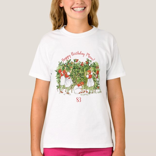 Camiseta Elsa Beskow Chica Cute Strawberry (Anverso)
