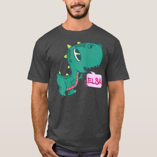 Camiseta ELSA - Hermoso nombre chica con adorable Dinosauri