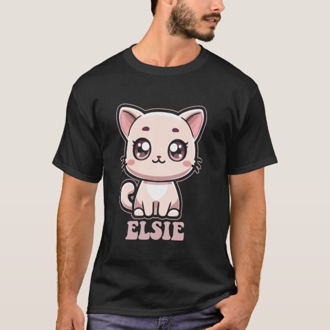 Camiseta Elsie Cute Kitty Cat Design para Chicas Elsie (Anverso)