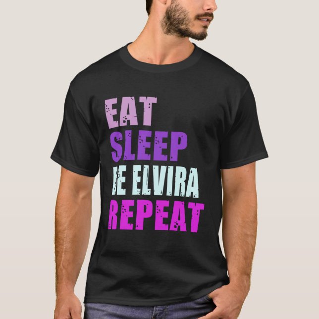 Camiseta Elvira Eat Sleep Be Repeat Elvira (Anverso)