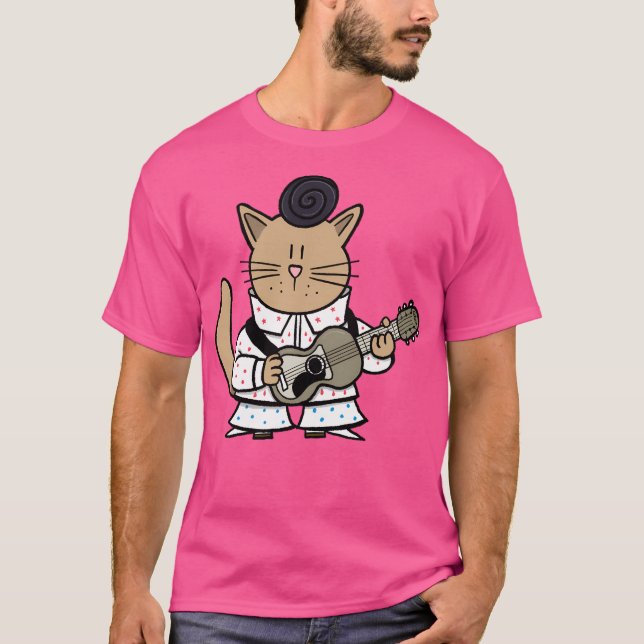 Camiseta Elvis Cat - Diseño Rock'N'Roll (Anverso)