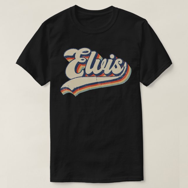 Camiseta Elvis Name Personalized Vintage Retro Gift Men  (Diseño del anverso)